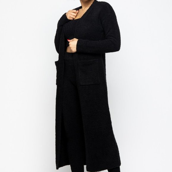 OhKayCloset Sweaters - 3PC Teddy Bear Lounge set Long sleeve cardigan cropped tank leggings